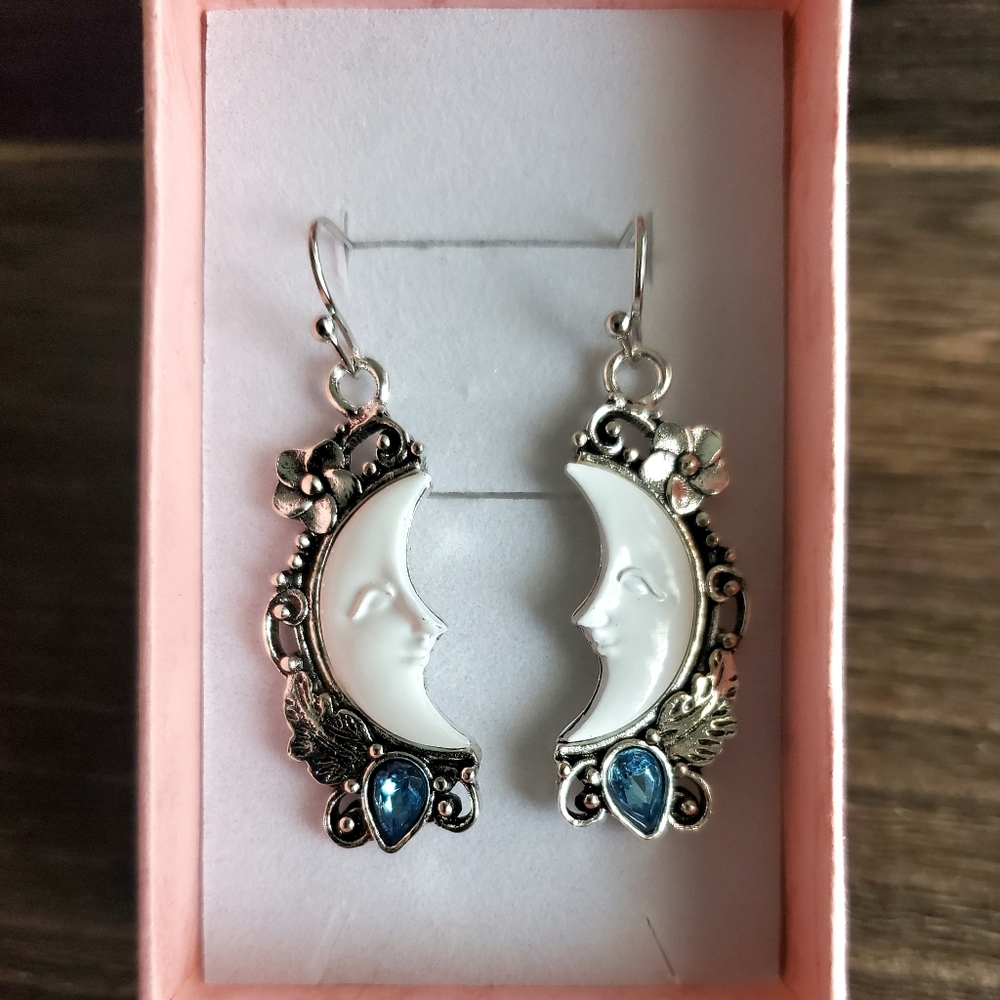 Moon Enamel Earrings